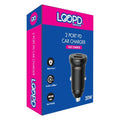 Loopd 2 Port PD Black Car Charger 20W