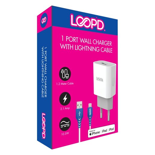 Loopd Wall Charger MFI Cable
