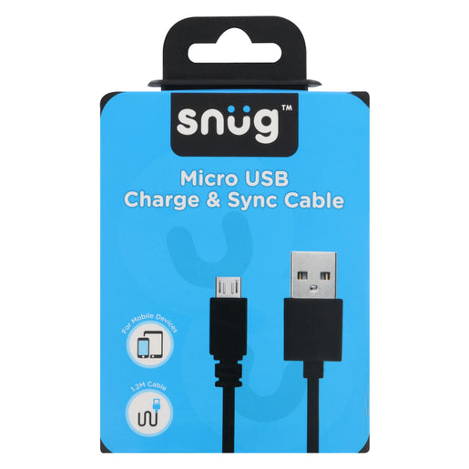 Snug Black USB to Micro USB Cable 1.2m