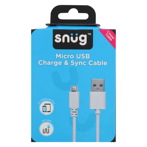 Snug White USB to Micro USB Cable 2m
