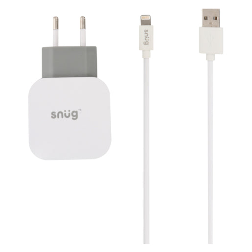 Snug White 2-Port 3.4AMP Charger with MFI Cable